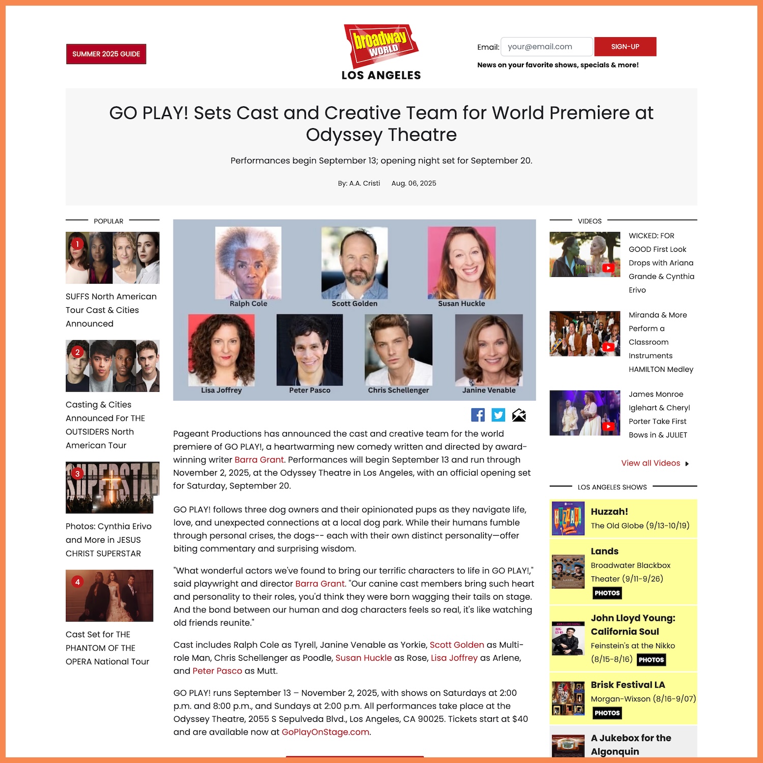 BroadwayWorld: Cast Announcement